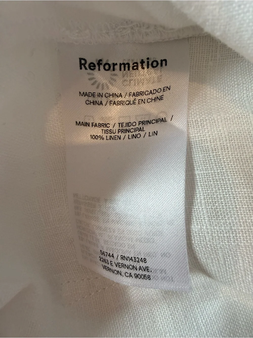 Reformation White Elastic-Waist wide leg linen pants - Picture 5 of 7